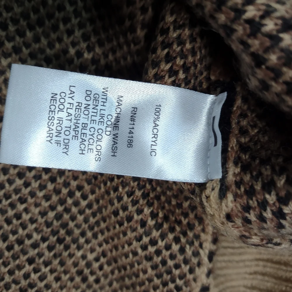 89th+Madison Women's Leopard Print Cowl Neck Sweater Size Medium - Picture 7 of 15